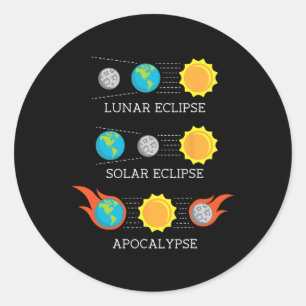 Apokalypse Lunar Solar Eclipse Space Runt Klistermärke