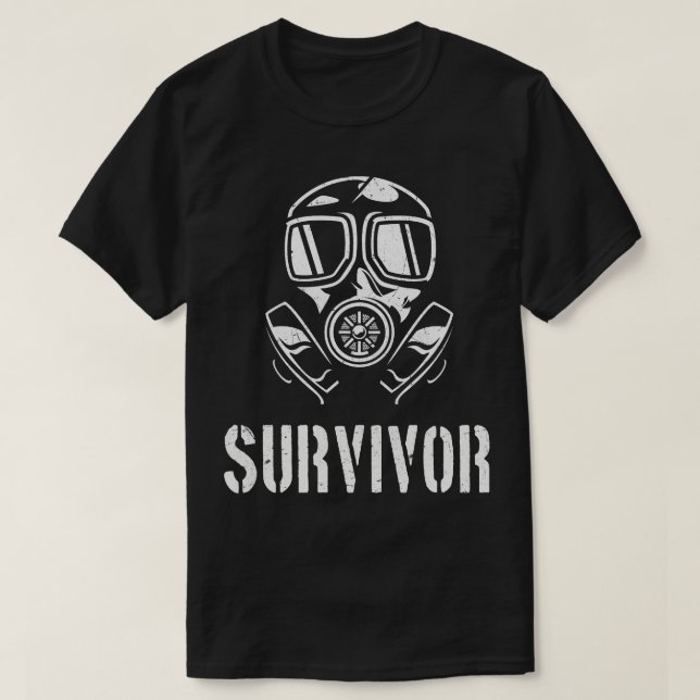 Apokalypse Survivor Gas Mask T Shirt (Design framsida)