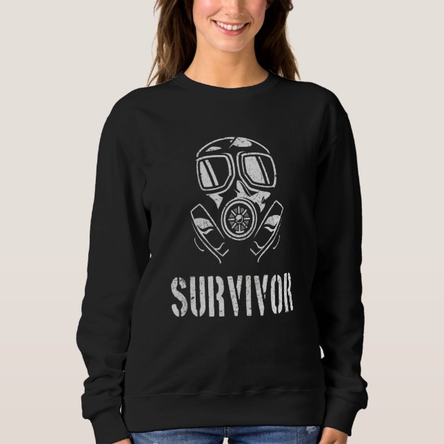 Apokalypse Survivor Gas Mask T Shirt (Framsida)