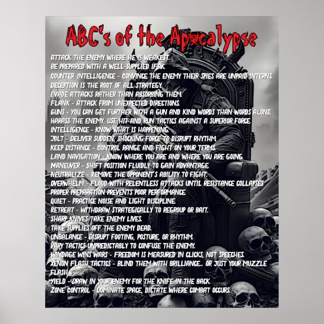 Apokalypsens ABC Poster (Framsidan)