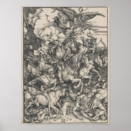 Apokalypsens fyra häst av Durer Poster