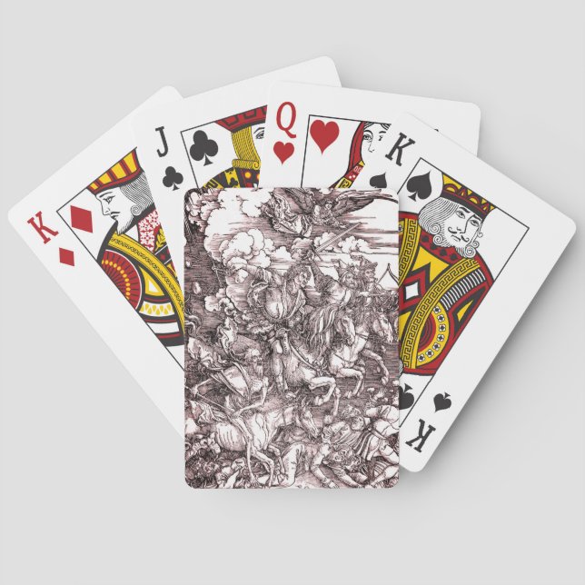 Apokalypsens fyra hästar (Dürer, 1498) Casinokort (Baksidan)