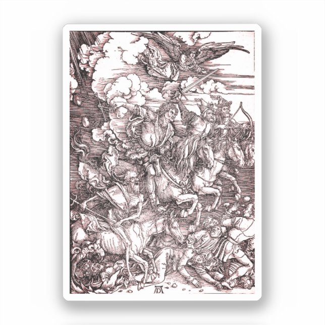 Apokalypsens fyra hästar (Dürer, 1498) Klistermärken (Framsida)