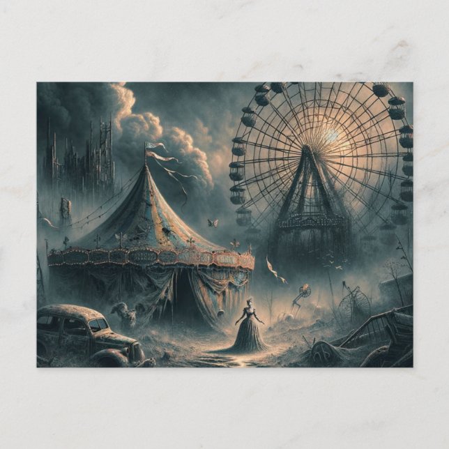 apokalyptisk karnival vykort (Framsida)