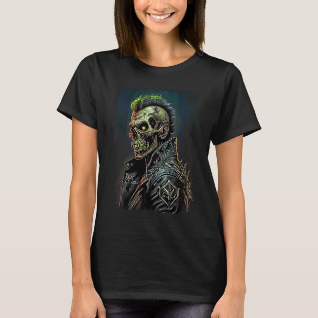 Apokalyptisk Punk Zombie T Shirt (Framsida)