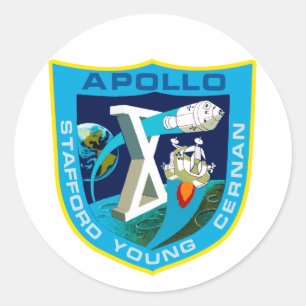 Apollo 10: Till månen igen! Runt Klistermärke