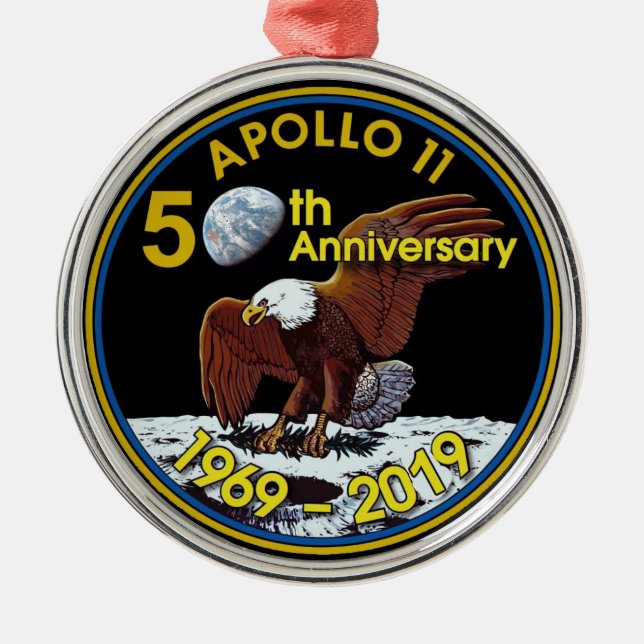 Apollo 11 50th årsdag julgransprydnad metall (Framsidan)