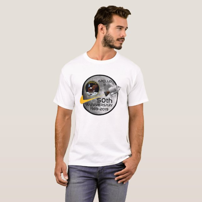 Apollo 11 50th årsdag t shirt (Hel framsida)
