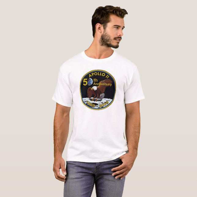 Apollo 11 50th årsdag t shirt (Hel framsida)