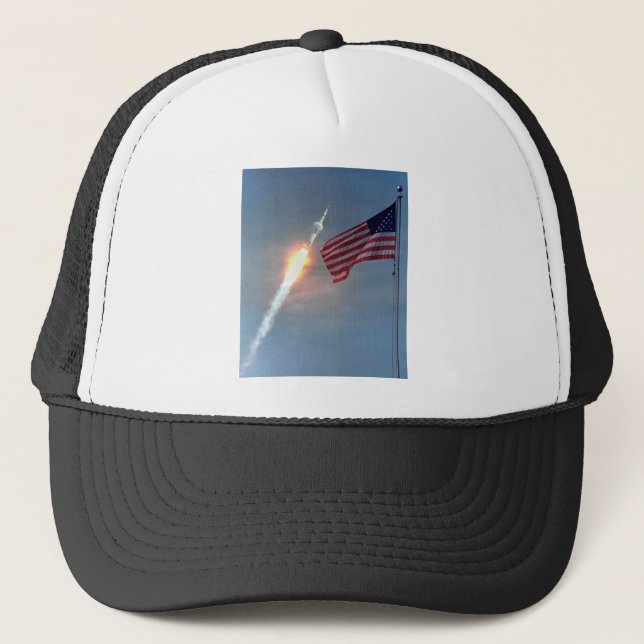 Apollo 11 barkass, med flagga, NASA Keps (Framsida)