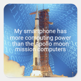 Apollo 11-datorkraft fyrkantigt klistermärke