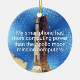 Apollo 11-datorkraft julgransprydnad keramik