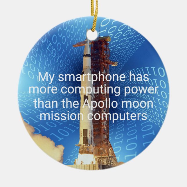 Apollo 11-datorkraft julgransprydnad keramik (Framsidan)
