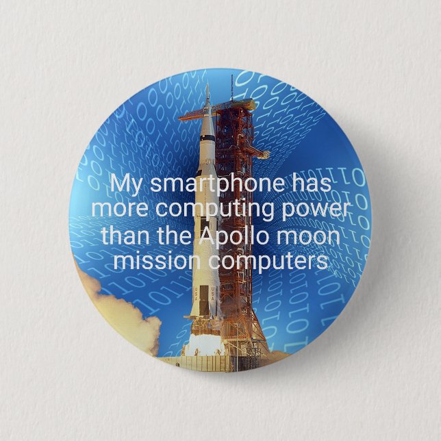 Apollo 11-datorkraft knapp (Framsida)