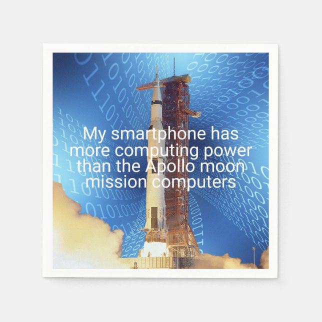 Apollo 11-datorkraft pappersservett (Framsidan)