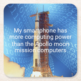 Apollo 11-datorkraft underlägg papper kvadrat