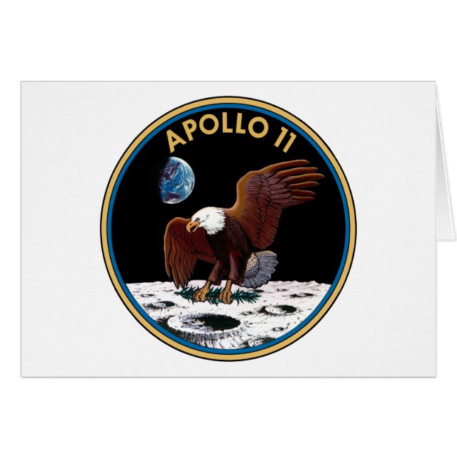 Apollo 11 insignia hälsningskort (Framsidan Horizontal)