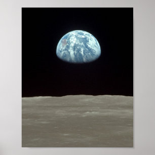 Apollo 11 Jorden Stigning ovanför Måne Poster