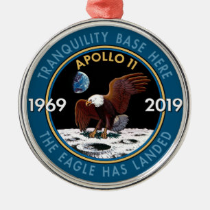 Apollo 11 lappar den 50th årsdagbeskickningen julgransprydnad metall
