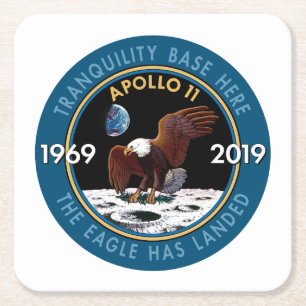 Apollo 11 lappar den 50th årsdagbeskickningen underlägg papper kvadrat