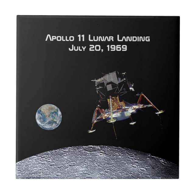 Apollo 11 Lunar Landing Kakelplatta (Framsidan)