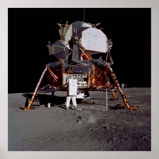 Apollo 11 Lunar Module "Eagle" på Måne Poster (Framsidan)