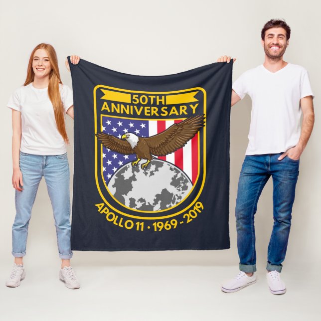 Apollo 11 Måne Landning 50-årsdagen Novelty Fleecefilt (På plats)