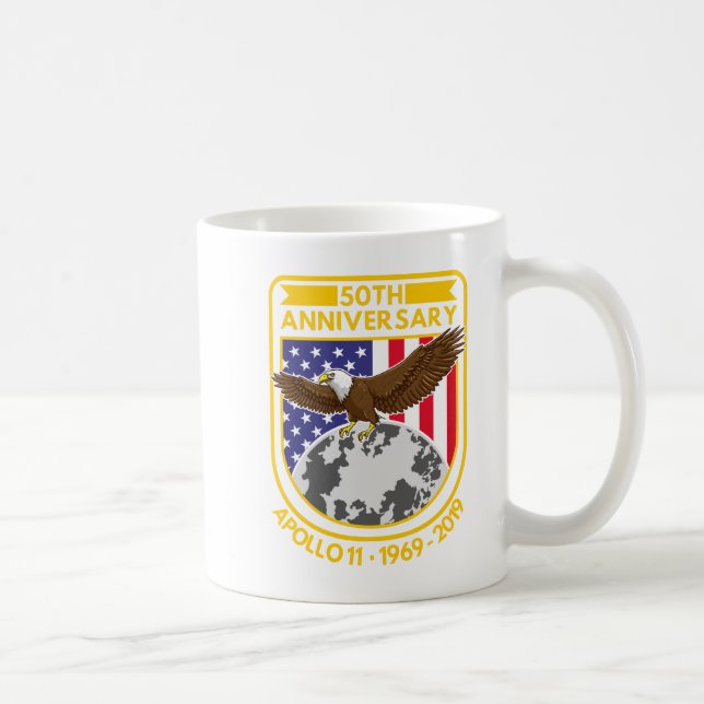 Apollo 11 Måne Landning 50-årsdagen Novelty Kaffemugg (Höger)