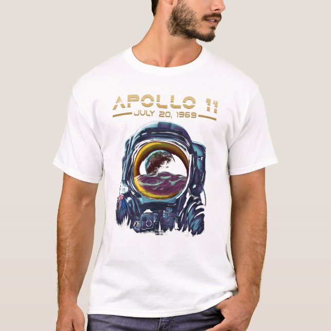Apollo 11 NASA Space Astronaut Design T Shirt (Framsida)