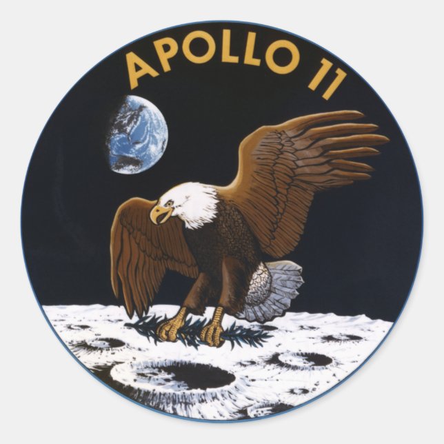Apollo 11 runt klistermärke (Framsida)