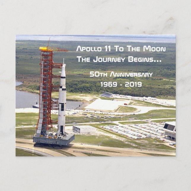 Apollo 11:s månuppdrag årsdag vykort (Framsida)