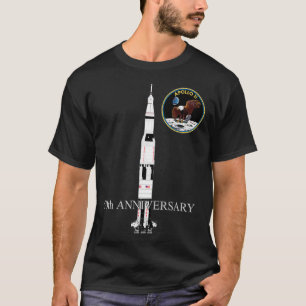 Apollo 11 Saturnus V Badge Pacht 50:e landningen M T Shirt