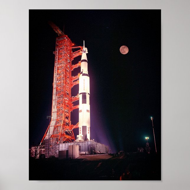 Apollo 11 Saturnus V Rocket Poster (Framsidan)