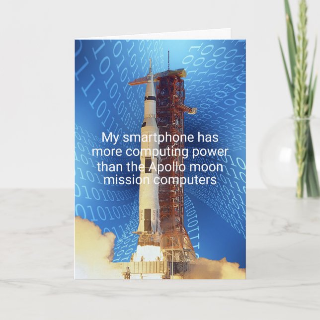 Apollo 11 som beräknar, driver kort (Framsida)