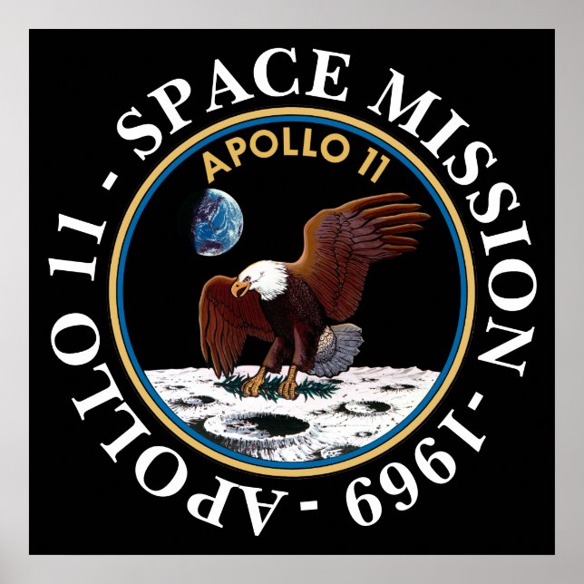 Apollo 11 Space Uppdrag 1969 Insignia Poster (Framsidan)