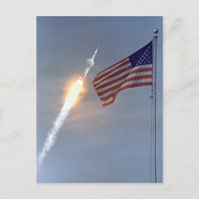 Apollo 11 startpostkort vykort (Framsida)