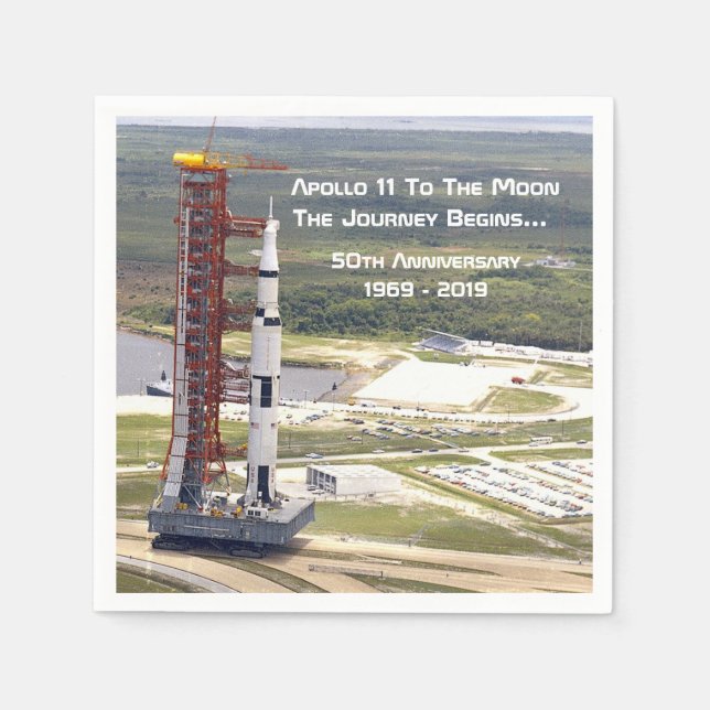 Apollo 11 Uppdrag till Måne-årsdagen Pappersservett (Framsidan)