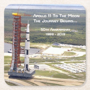 Apollo 11 Uppdrag till Måne-årsdagen Underlägg Papper Kvadrat