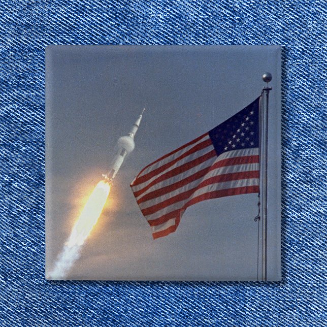 Apollo 11-uppskjutning knapp (Apollo 11 Launch Pinback Button)