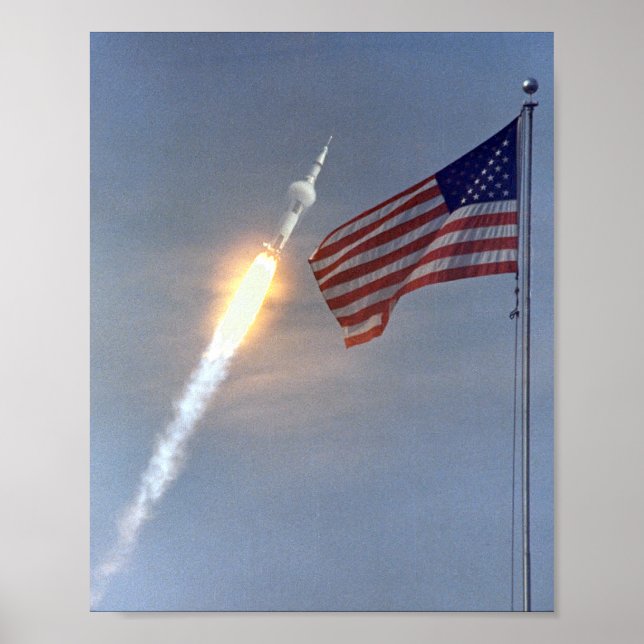 Apollo 11-uppskjutningsaffisch poster (Framsidan)