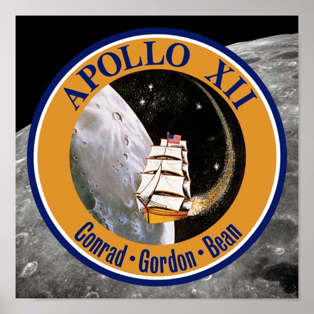Apollo 12-uppdragets lapp-logotyp poster (Framsidan)