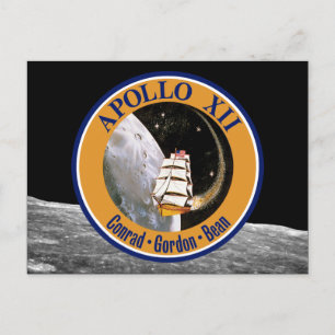Apollo 12-uppdragets lapp-logotyp vykort