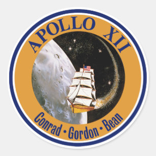 Apollo 12 uppdragslapp logotyp runt klistermärke