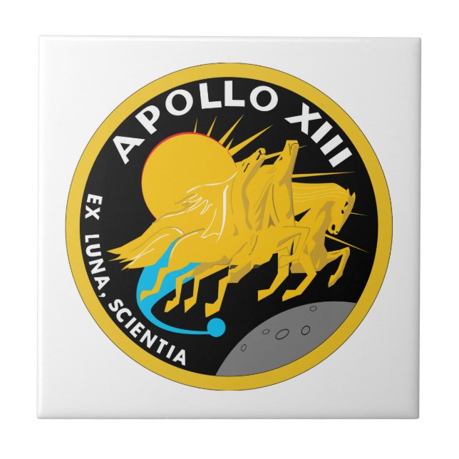 Apollo 13 NASA-uppdragets logotyp för lappen Kakelplatta (Framsidan)
