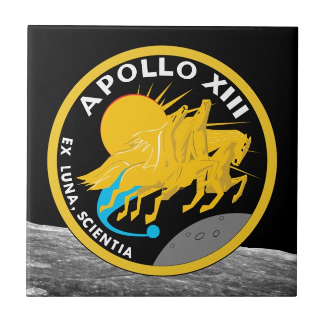 Apollo 13 NASA Uppdragslapp Logo Kakelplatta (Framsidan)