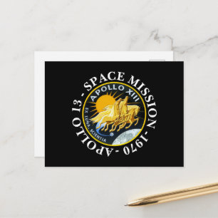 Apollo 13 rymduppdrag 1970 Insignia Vykort