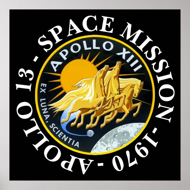 Apollo 13 Space Uppdrag 1970 Insignia Poster (Framsidan)