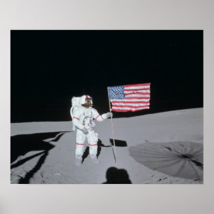 Apollo 14 Astronaut vid Måne Poster