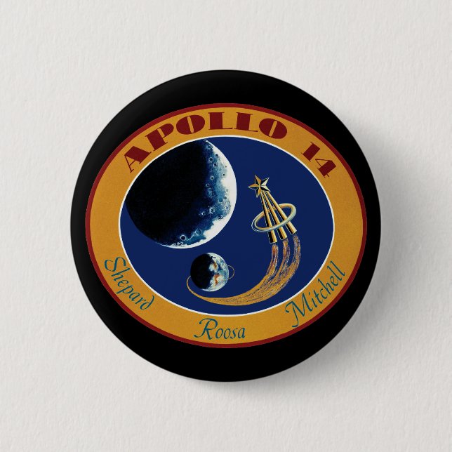 Apollo 14 NASA-uppdragslapp-logotyp Knapp (Framsida)