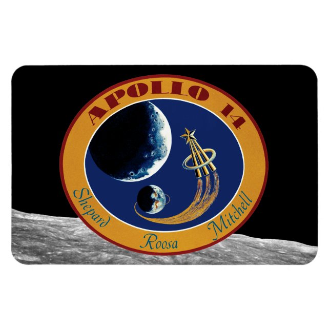 Apollo 14 NASA-uppdragslapp-logotyp Magnet (Horisontell)